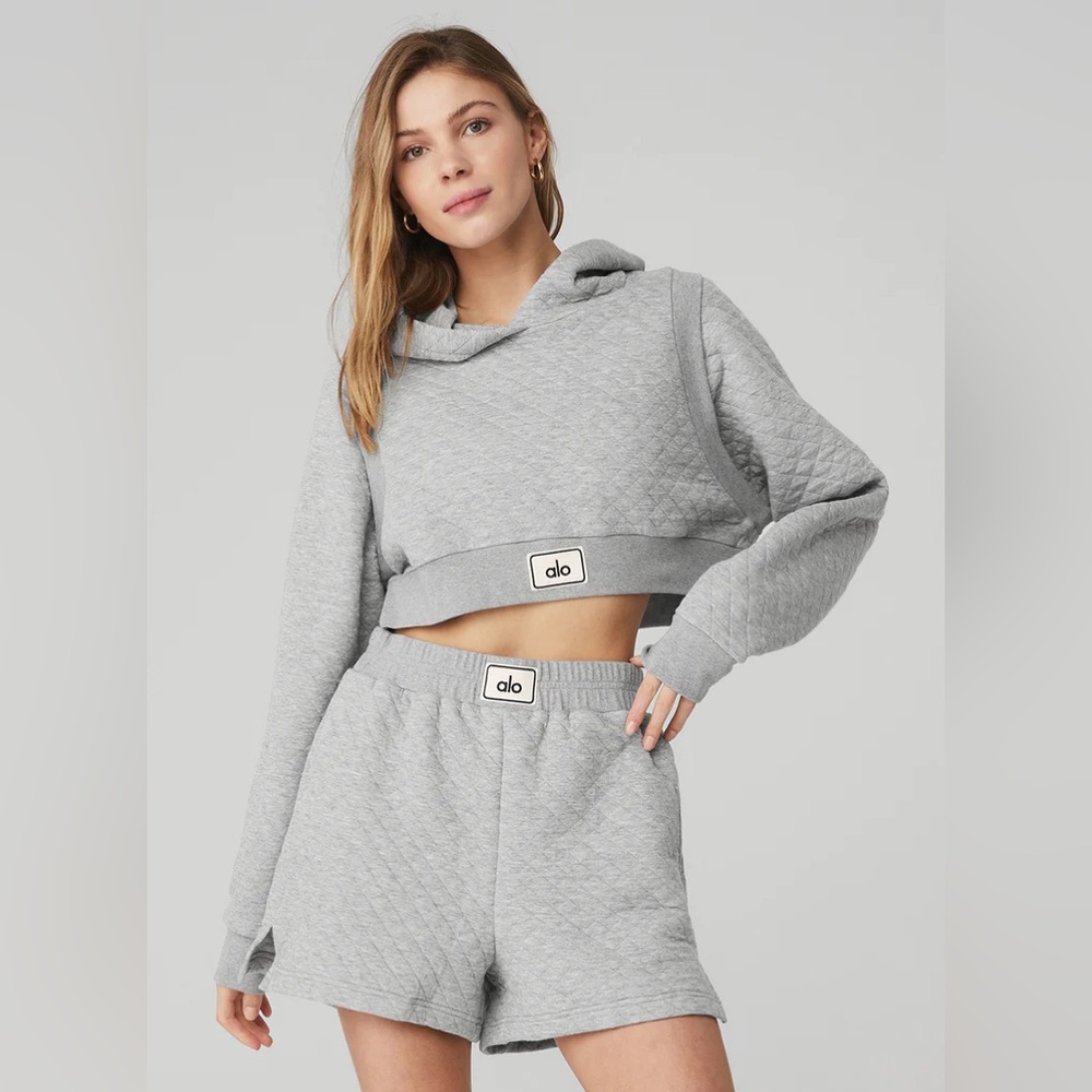 Quilted Cropped Arena Hoodie